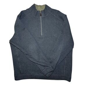 Tommy Bahama Quarter Zip Pullover Mens XXL Charcoal Gray Mock Neck